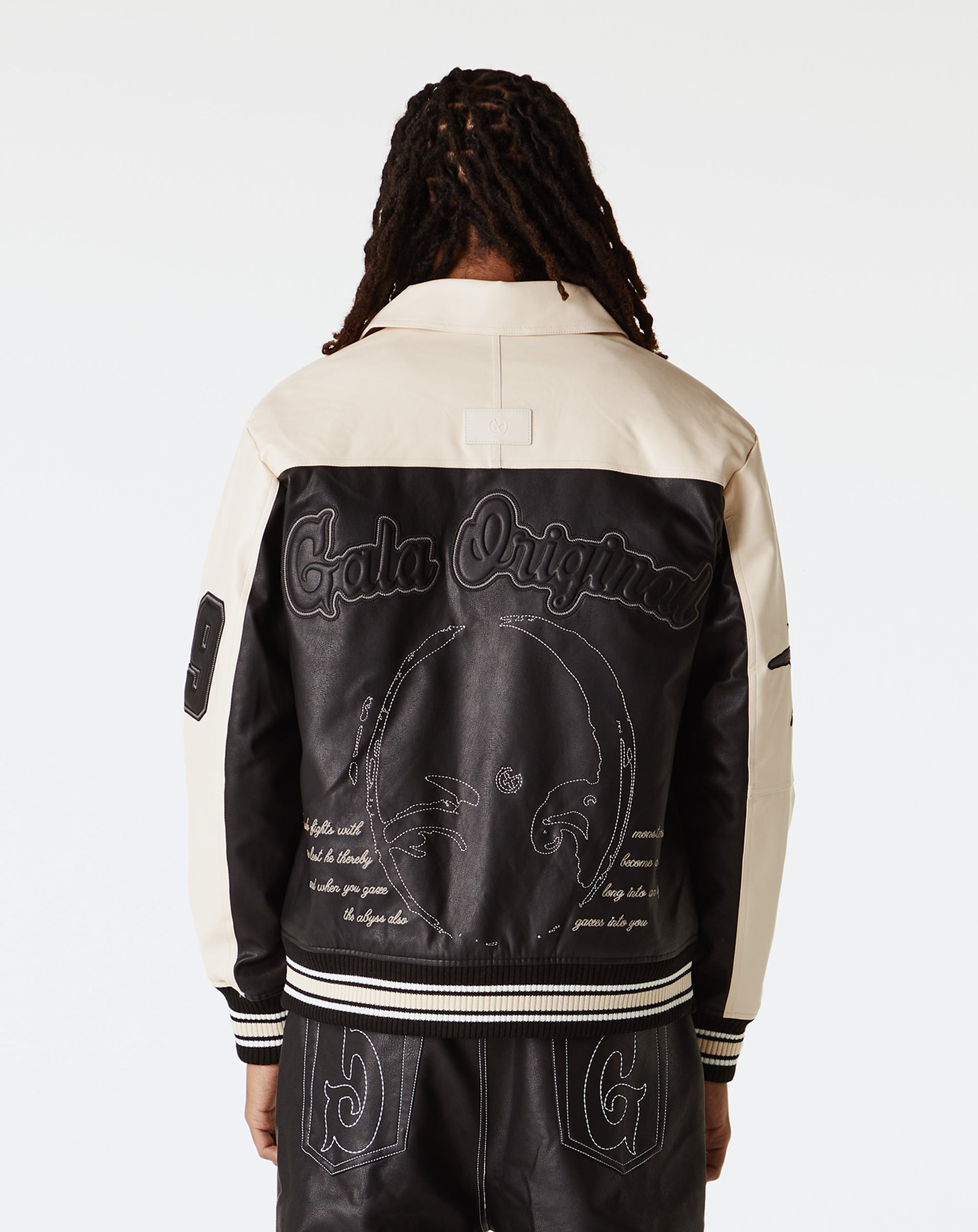 Gala Abyss Leather Varsity Jacket - Rule of Next Apparel