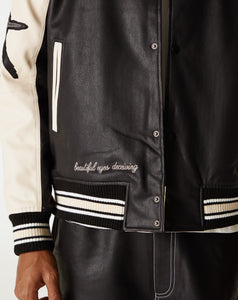 Gala Abyss Leather Varsity Jacket - Rule of Next Apparel