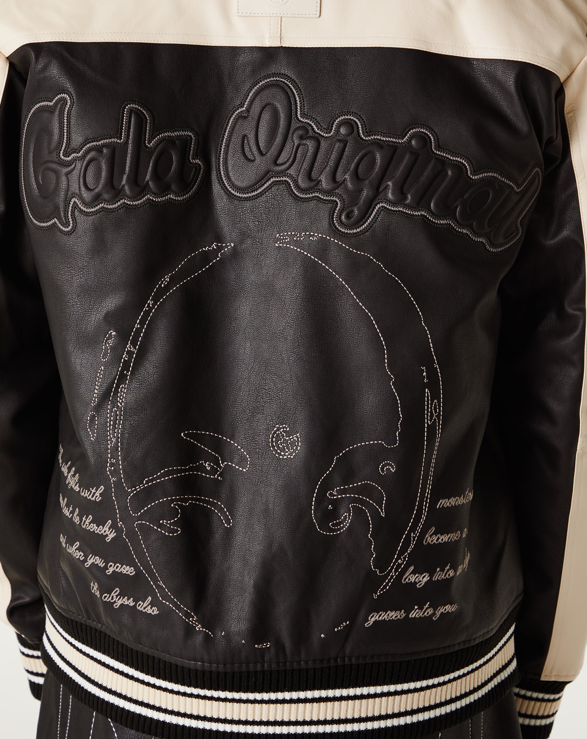 Gala Abyss Leather Varsity Jacket - Rule of Next Apparel