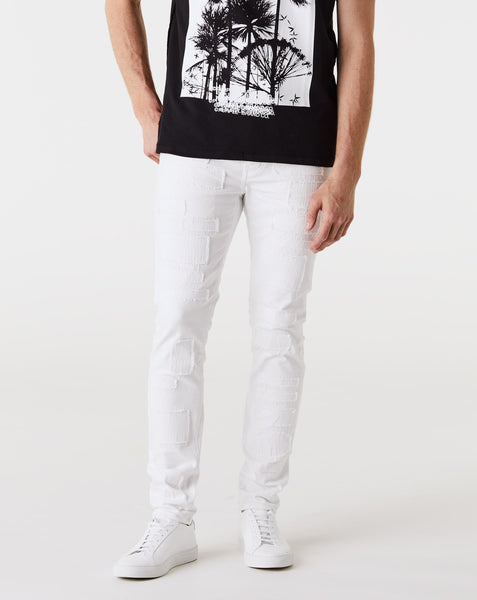 White Film Monogram Low Rise Slim Jeans - Rule of Next