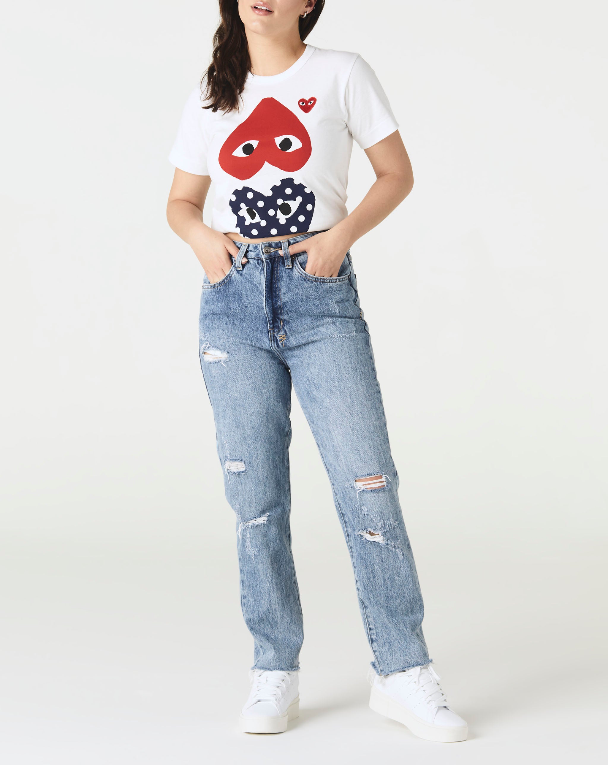 Comme des Garcons PLAY Women's Polka Dot Heart T-Shirt - Rule of Next Apparel